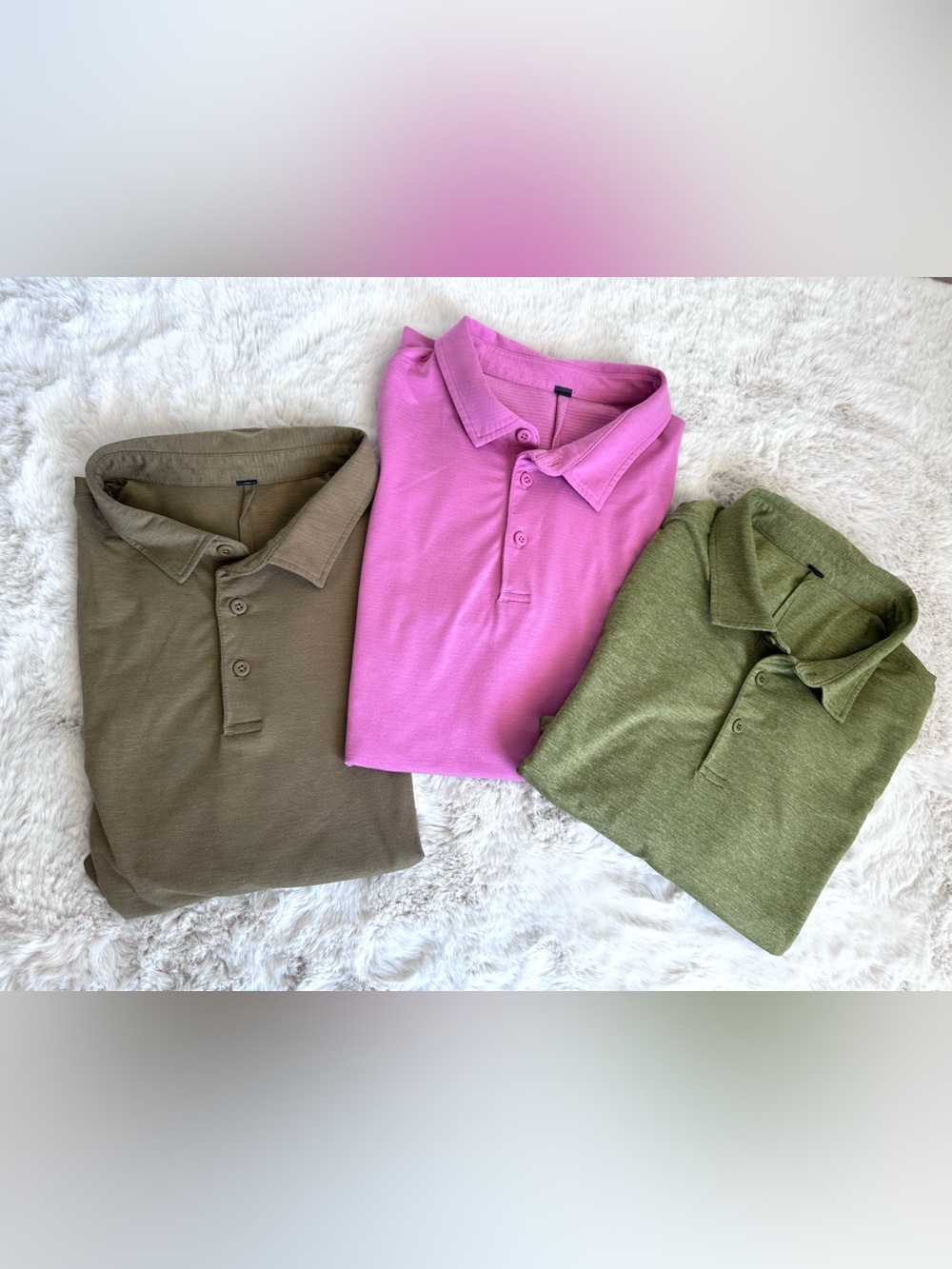 Set of 3 Lululemon Evolution Men’s Short Sleeve Polo Shirts Small bundle
